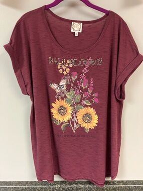 3/30 truself graphic flower shirt 2X